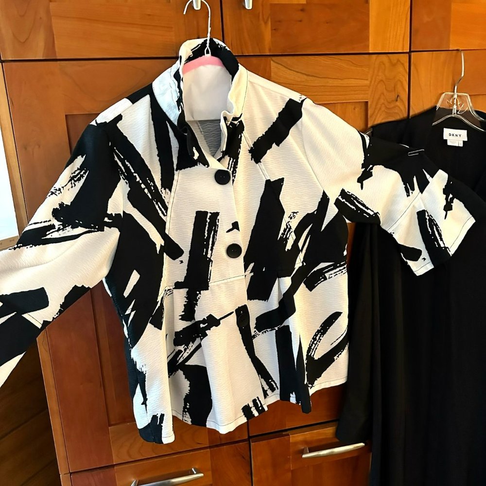 Black & White Shirt Jacket